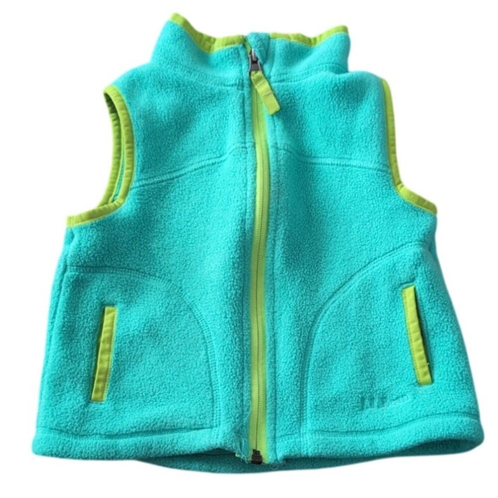 LL Bean Fleece Jacket – Teal & Lime Size 3T - Picture 2 of 3